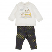 Βαμβακερή μπλούζα σετ με κολάν για μωρό σε λευκό και καφέ χρώμα Chicco 256135 