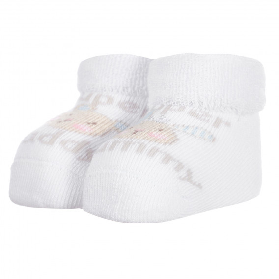 Πλεκτές κάλτσες MOMMY AND DADDY για μωρό, λευκές Chicco 256143 