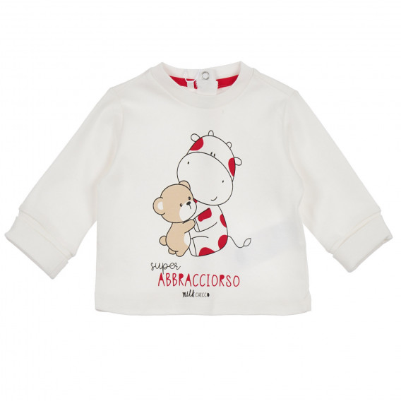 Βαμβακερό σετ μπλούζα και μποτάκια σε λευκό και γκρι χρώμα για ένα μωρό Chicco 256145 2