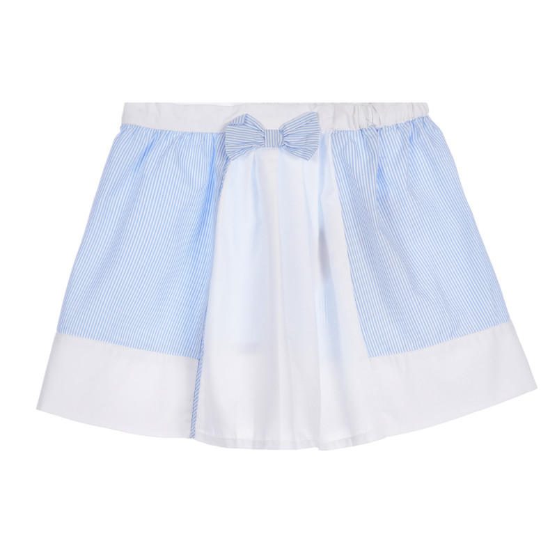 Βαμβακερή ριγέ φούστα με κορδέλα σε λευκό και μπλε χρώμα  256253