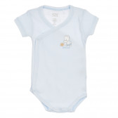 Βαμβακερό σετ από δύο κοντομάνικες φόρμες για μωρό σε λευκό και μπλε χρώμα Chicco 256268 2