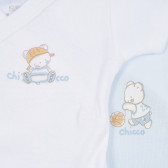 Βαμβακερό σετ από δύο κοντομάνικες φόρμες για μωρό σε λευκό και μπλε χρώμα Chicco 256270 3