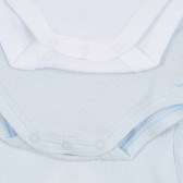 Βαμβακερό σετ από δύο κοντομάνικες φόρμες για μωρό σε λευκό και μπλε χρώμα Chicco 256271 4