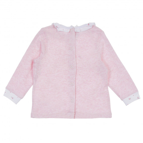 Βαμβακερό σετ μπλούζα και μποτάκια για μωρό σε ροζ και λευκό Chicco 256279 5