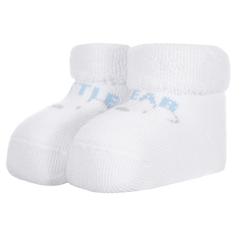 Πλεκτές κάλτσες ΜΙΚΡΗ ΑΡΚΟΥΔΑ για μωρό, λευκό  256282