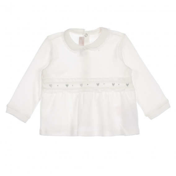 Βαμβακερό φόρεμα με μακριά μανίκια για μωρό, λευκό Chicco 256349 