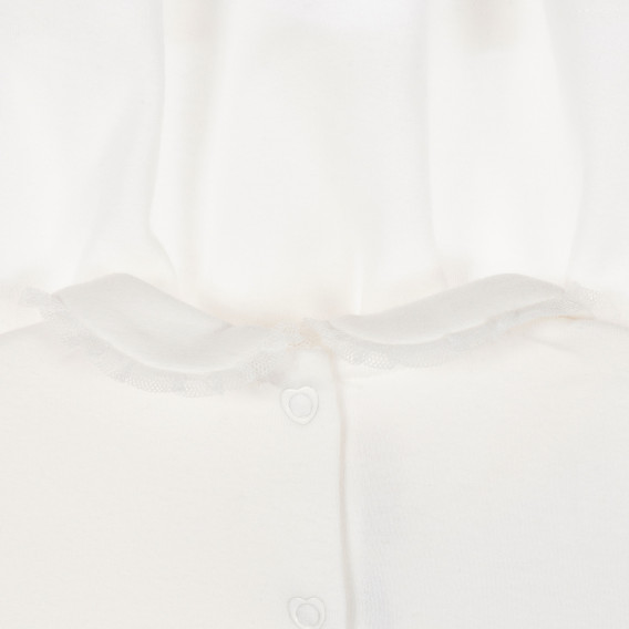 Βαμβακερό φόρεμα με μακριά μανίκια για μωρό, λευκό Chicco 256351 3
