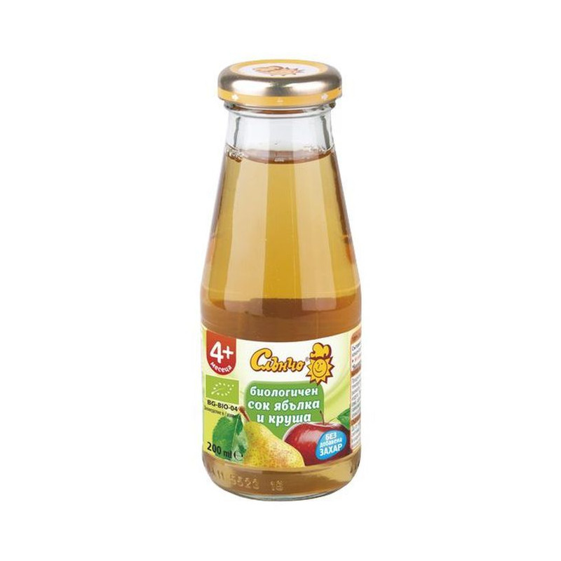 Βιολογικός χυμός μήλου και αχλαδιού σε βάζο 200ml για παιδί 4+ μηνών  256600