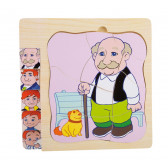 Παζλ " Life Grandfather " σε ξύλινα στρώματα με 28 κομμάτια Small Foot 256795 
