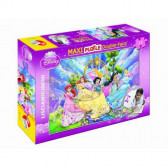 Maxi puzzle 2 σε 1 πριγκίπισσες της Disney με χρωματιστά στυλό, 60 κομμάτια Disney Princess 257340 