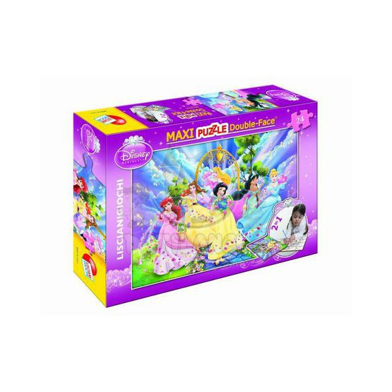 Maxi puzzle 2 σε 1 πριγκίπισσες της Disney με χρωματιστά στυλό, 60 κομμάτια Disney Princess 257340 
