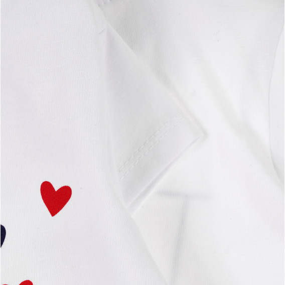 Μπλουζάκι με τύπωμα καρδιάς και λεζάντα, λευκό Acar 257394 4