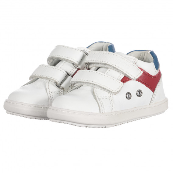 Πάνινα παπούτσια με κόκκινες και μπλε αποχρώσεις για μωρά, λευκό Chicco 257602 