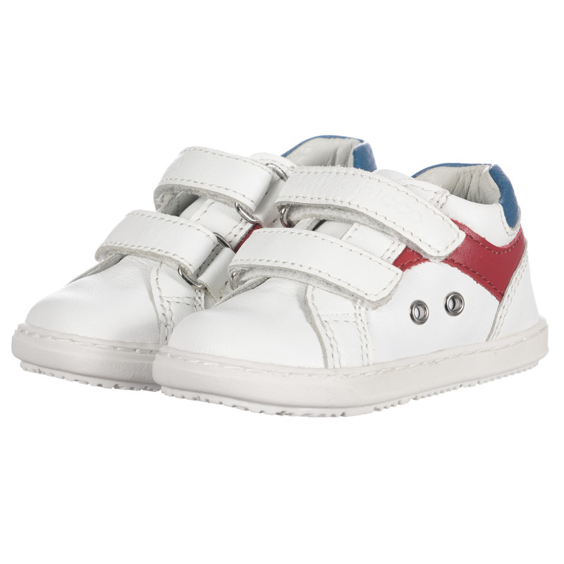Πάνινα παπούτσια με κόκκινες και μπλε αποχρώσεις για μωρά, λευκό  257602