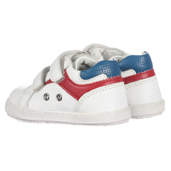 Πάνινα παπούτσια με κόκκινες και μπλε αποχρώσεις για μωρά, λευκό Chicco 257604 2