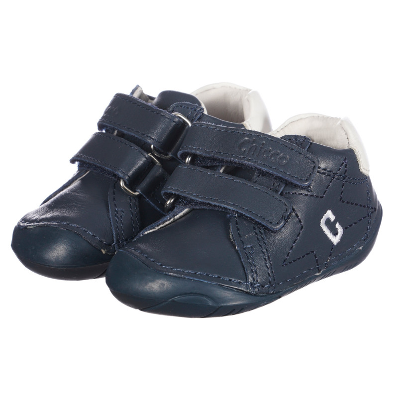 Δερμάτινα παπούτσια με τύπωμα με αστέρι για μωρά, μπλε ναυτικό  257635