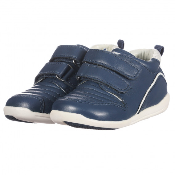 Δερμάτινα παπούτσια με λευκές λεπτομέρειες, μπλε Chicco 257638 