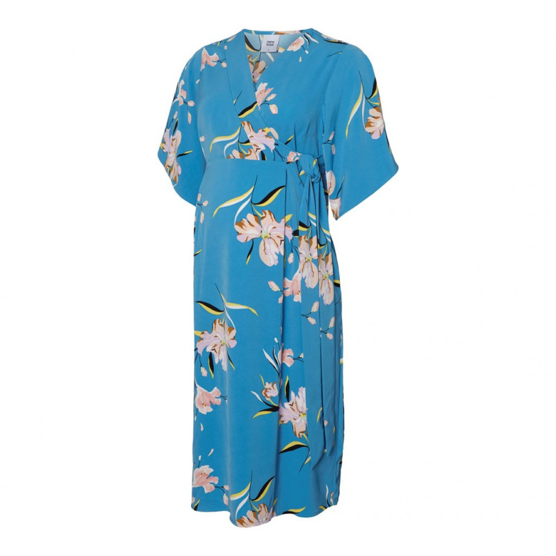 Φόρεμα για έγκυες με floral σχέδιο, μπλε  25765
