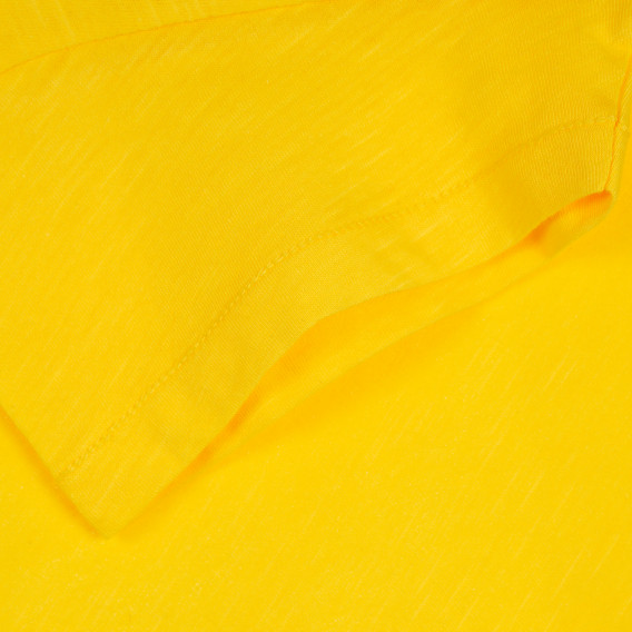 Βαμβακερό μπλουζάκι με καρδιά και επώνυμη επιγραφή για μωρό, κίτρινο Benetton 257671 7