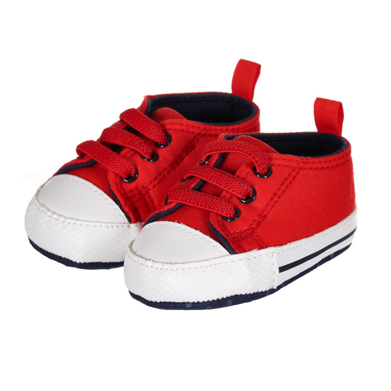 Πάνινα παπούτσια για μωρά, κόκκινα  257689