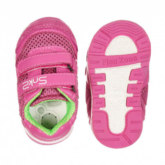 Πάνινα παπούτσια με δερμάτινες λεπτομέρειες, σε ροζ χρώμα Chicco 257804 3