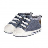 Πάνινα παπούτσια με καφέ λεπτομέρειες για μωρά, μπλε Chicco 257832 