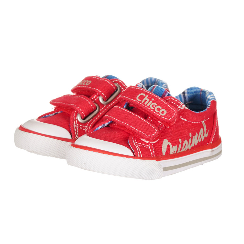 Πάνινα παπούτσια με γράμματα για μωρά, σε κόκκινο χρώμα  257841