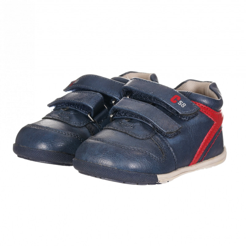 Παπούτσια με κόκκινες λεπτομέρειες, σε μπλε ναυτικό  257868
