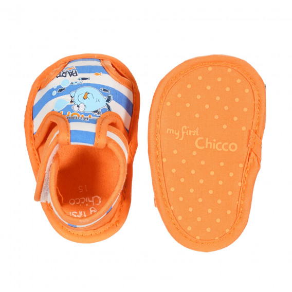 Σημαντήρες με τύπωμα και πορτοκαλί λεπτομέρειες για μωρά, με λευκές και μπλε ρίγες Chicco 257915 3
