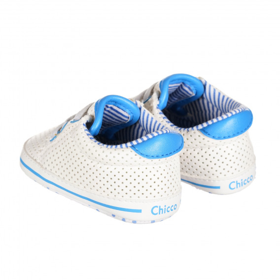 Πάνινα παπούτσια με μπλε λεπτομέρειες, σε λευκό Chicco 257923 2