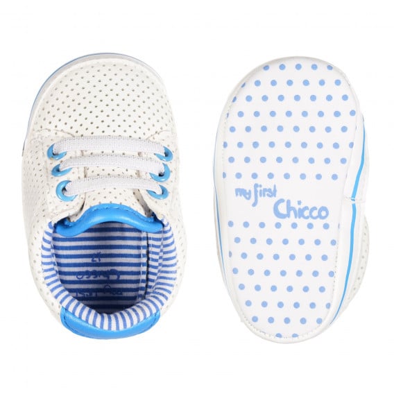 Πάνινα παπούτσια με μπλε λεπτομέρειες, σε λευκό Chicco 257924 3