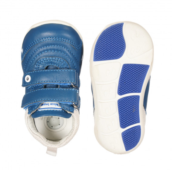 Πάνινα παπούτσια από γνήσιο δέρμα για μωρά, μπλε Chicco 257927 3