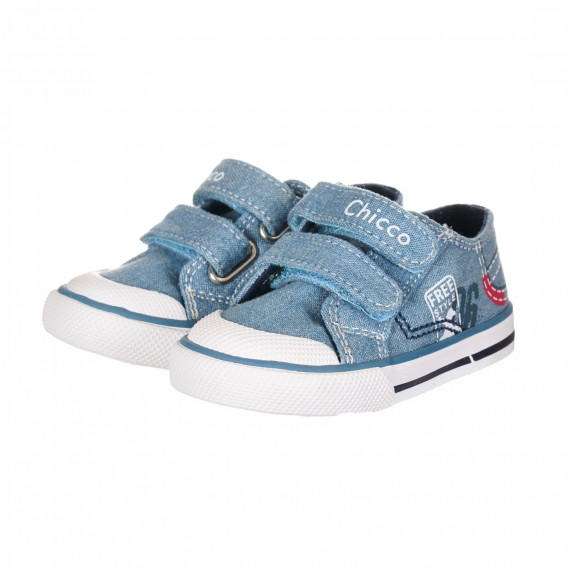 Πάνινα παπούτσια με γραφικό τύπωμα για μωρά, μπλε Chicco 257931 