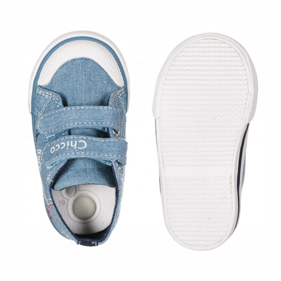 Πάνινα παπούτσια με γραφικό τύπωμα για μωρά, μπλε Chicco 257933 3