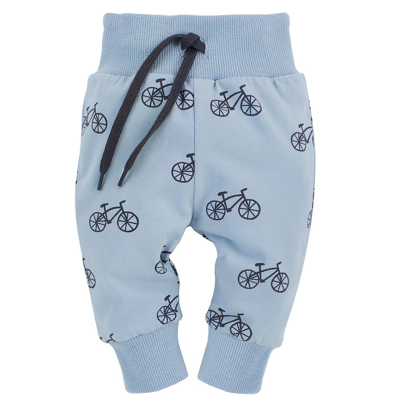 Βαμβακερό παντελόνι με γραφιστική στάμπα για μωρό, μπλε  258012