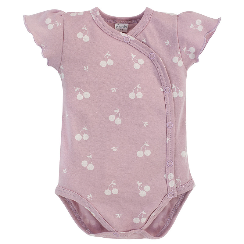 Βαμβακερό κορμάκι με γραφιστική εκτύπωση για μωρό, ροζ  258025