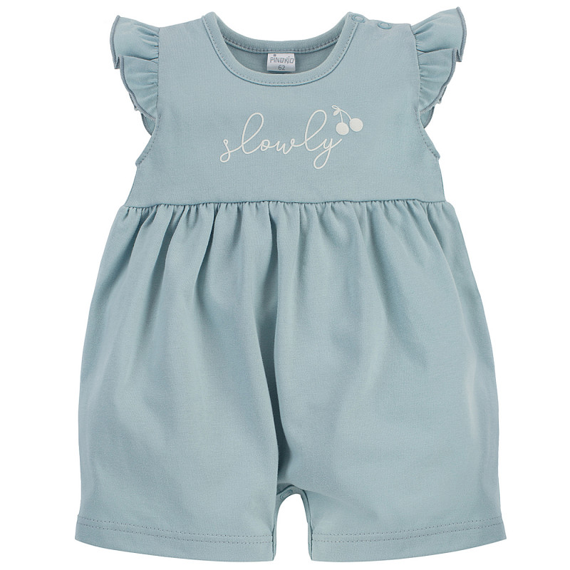 Βαμβακερή καλοκαιρινή φόρμα για μωρό, μπλε  258030