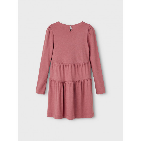 Οργανικό βαμβακερό φόρεμα με βολάν, ροζ Name it 258052 2