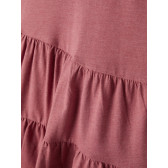 Οργανικό βαμβακερό φόρεμα με βολάν, ροζ Name it 258053 3