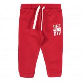Βαμβακερό αθλητικό παντελόνι "Uni.Div", κόκκινο Chicco 258119 
