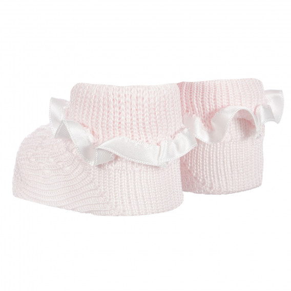 Πλεκτές κάλτσες με πτυχώσεις για μωρά, ροζ Chicco 258197 2