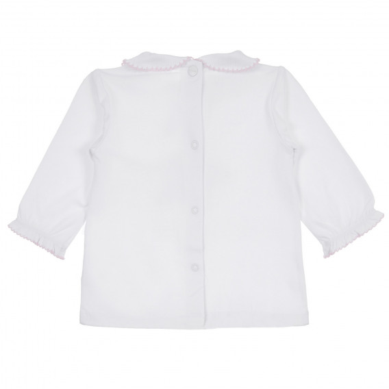 Σετ με βαμβακερή μπλούζα και παντελόνι για μωρά, σε λευκό Chicco 258245 5