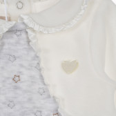 Βελούδινη φόρμα με αστέρια για ένα μωρό σε λευκό και γκρι χρώμα Chicco 258285 2