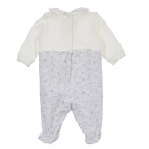 Βελούδινη φόρμα με αστέρια για ένα μωρό σε λευκό και γκρι χρώμα Chicco 258287 4