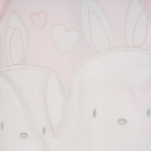 Βελούδινη ολόσωμη φόρμα με τύπωμα με λαγουδάκια για μωρά, ροζ Chicco 258336 2