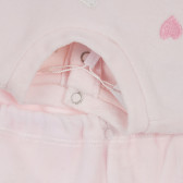 Βελούδινη ολόσωμη φόρμα με τύπωμα με λαγουδάκια για μωρά, ροζ Chicco 258337 3