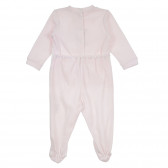 Βελούδινη ολόσωμη φόρμα με τύπωμα με λαγουδάκια για μωρά, ροζ Chicco 258338 4