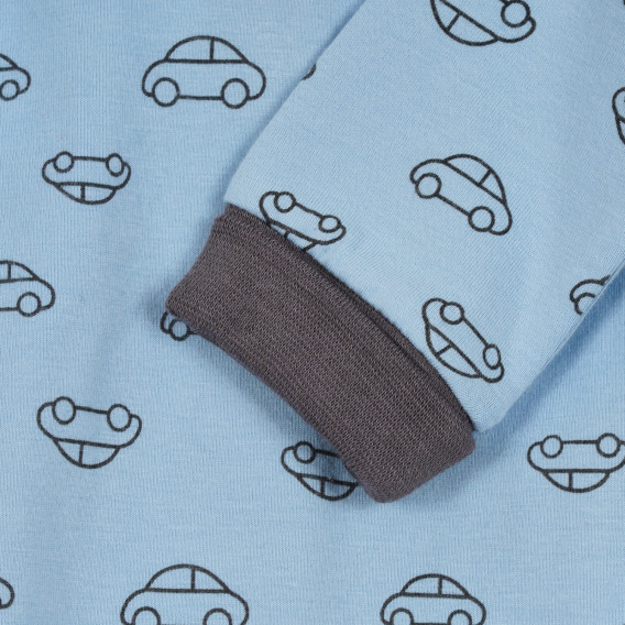 Βαμβακερή ολόσωμη φόρμα με τύπωμα αυτοκινήτων για μωρά, μπλε Chicco 258340 2