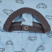 Βαμβακερή ολόσωμη φόρμα με τύπωμα αυτοκινήτων για μωρά, μπλε Chicco 258341 3