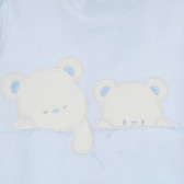 Βελούδινη ολόσωμη φόρμα με αρκουδάκια για μωρά, μπλε Chicco 258348 2